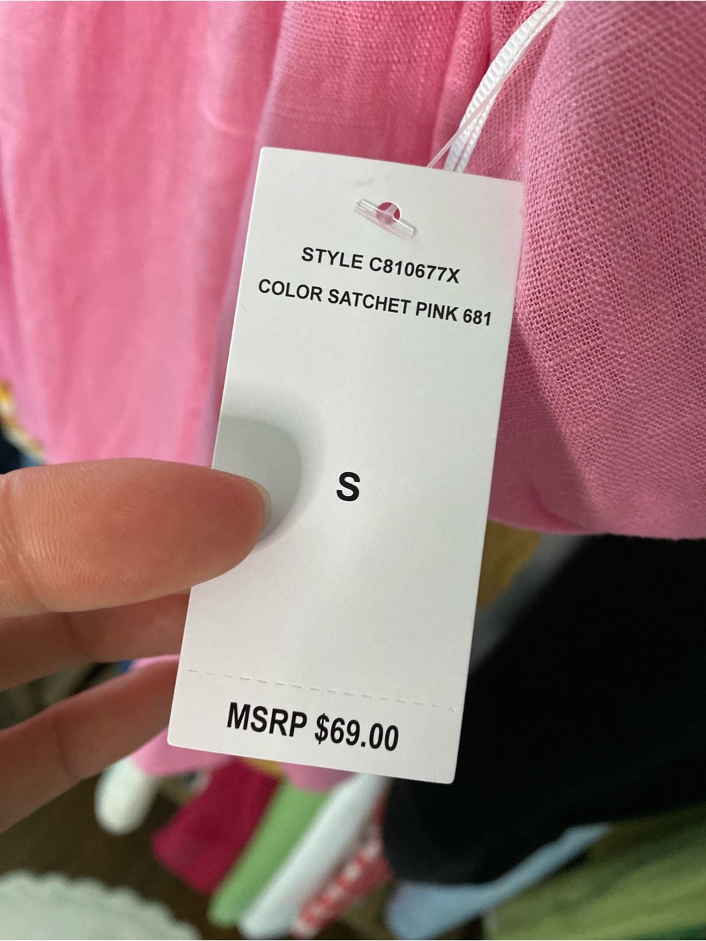 CECE Off-Shoulder Smocked Linen Blend Pink Women's Top! 💗 - Picture 6 of 8